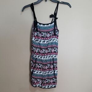 Justice Black and Pink Patterned Romper Size 12